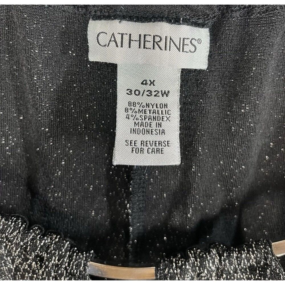 Catherines Women Plus 4X 30/32W Metallic Blouse Cutout Neck 3/4 Sleeve Tunic - Picture 6 of 8